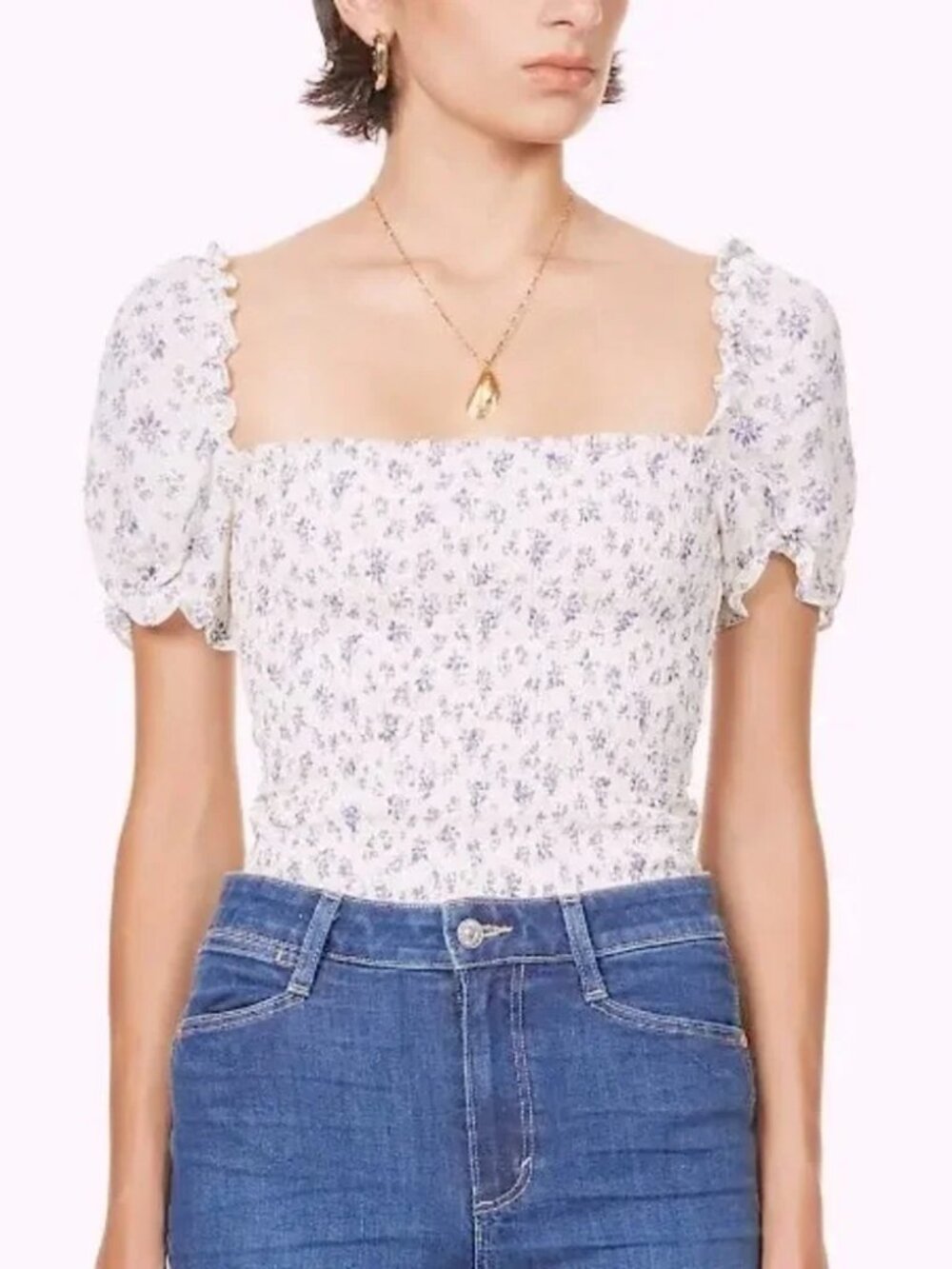 Reformation Jess Top in Gracie Size Small
